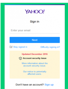 Yahoo-signin-page